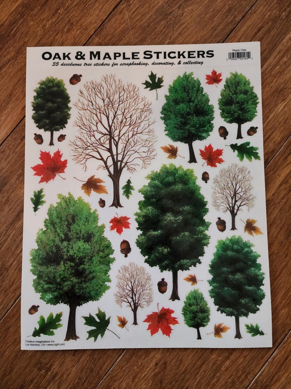 Tree Stickers Oak & Maple Creative Imaginations 8x10 Sheet Vintage Retired #17